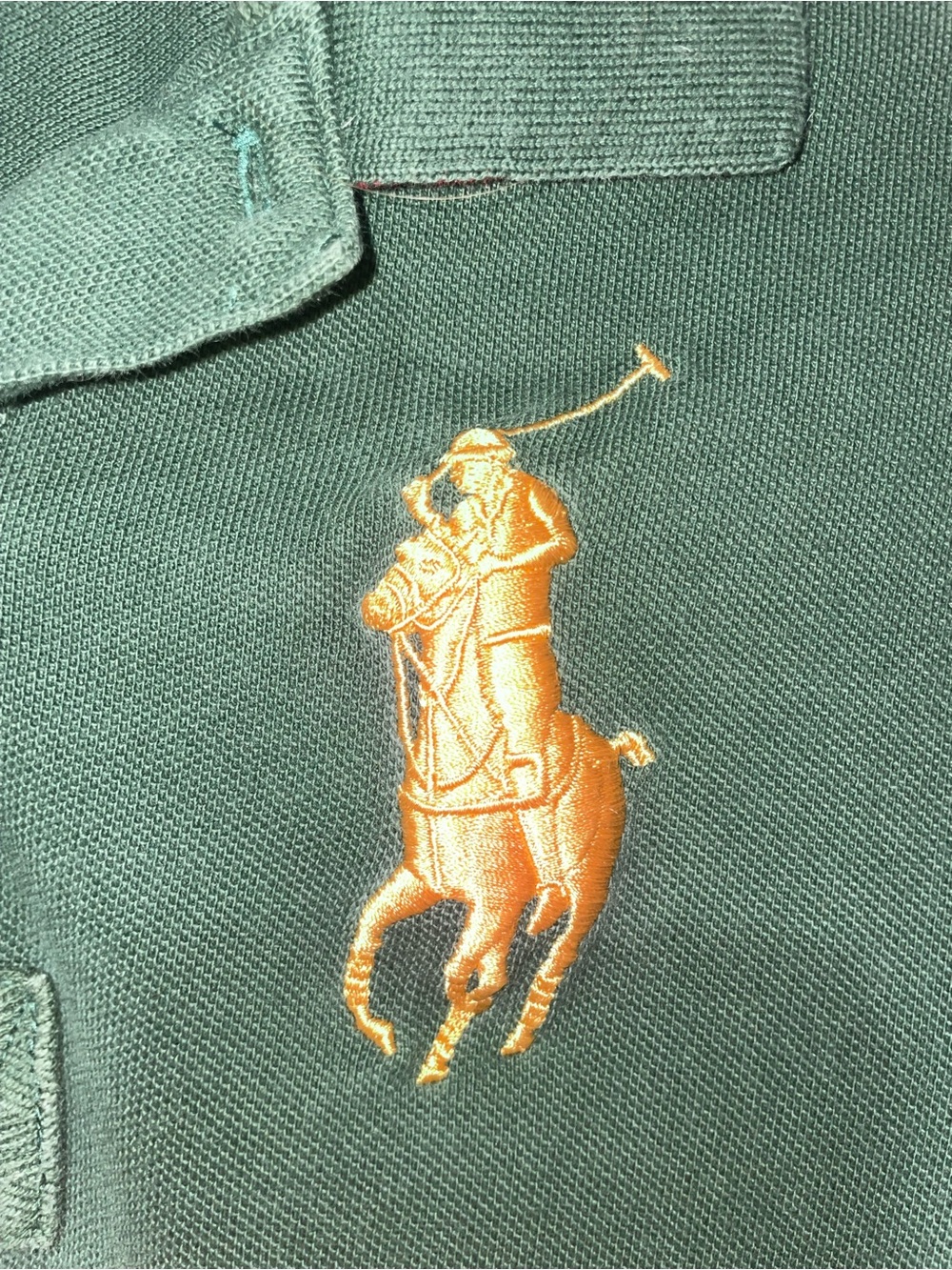 Ralph Lauren Green Polo with Gold Milan Embroidery - Picture 4 of 6